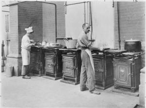 The kitchen at Alexandra Palace internment camp