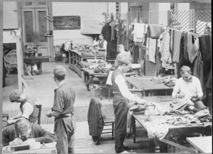 German prisoners in the tailors workshop at Alexandra Palace