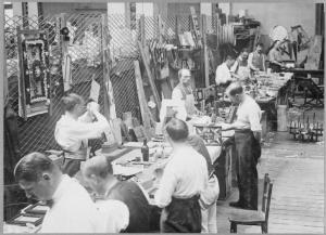German prisoners making models and toys whilst interned at Alexandra Palace